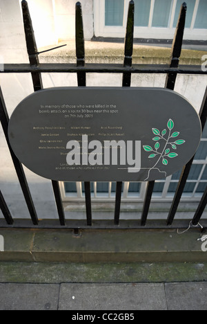 memorial in tavistock square, london, england, to the victims of suicide bombings of 7 july 2005 Stock Photo