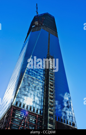 USA, New York City, Low angle view of 1 World Trade Center Stock Photo