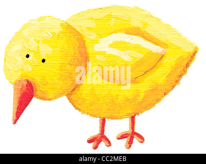 Illustration of cute yellow little chick Stock Photo