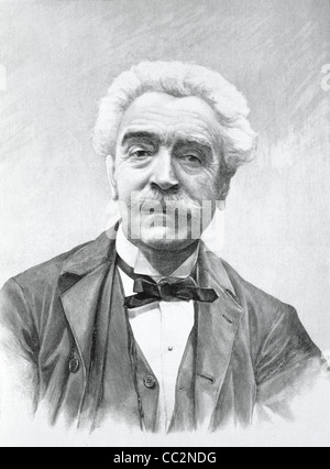 Portrait of Jean-Leon Gérôme (1824-1904) French Painter & Sculptor. Vintage Illustration or Engraving Stock Photo