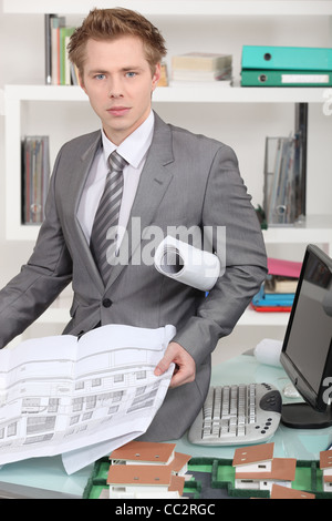 Male architect in office Stock Photo