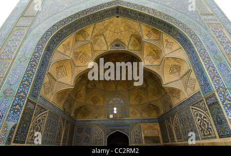 This is the south eivan, one of four giving on to the main courtyard of the massive Jameh (Friday) Mosque in Isfahan, Iran. Stock Photo