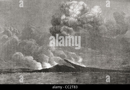 The eruption of Mount Vesuvius, Gulf of Naples, Italy in 1872. From Italian Pictures by Rev. Samuel Manning, published c.1890. Stock Photo