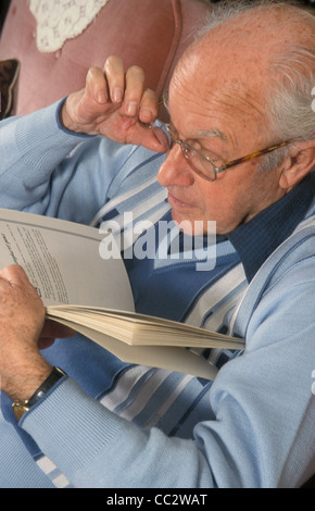 mature man with failing eyesight Stock Photo