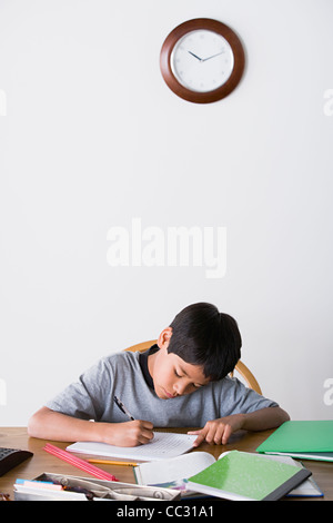 USA, California, Los Angeles, Boy (10-11) doing homework Stock Photo