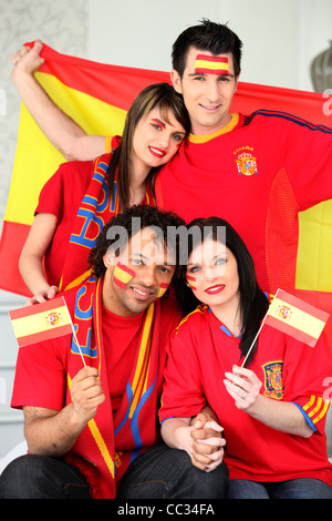 Spanish football fans Stock Photo