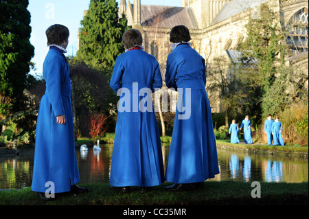 Choristers from Wells Cathedral Choir play in inter-chorister netball