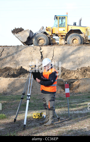 surveyor working Stock Photo
