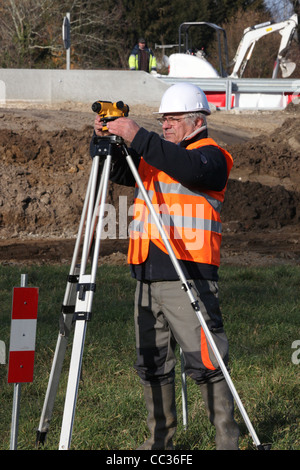 Man surveying site Stock Photo