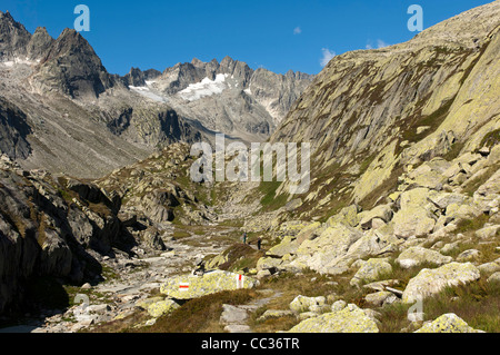 In the Baechlital valley, view towards Mt. Baechlistock, Bernese Alps, Switzerland Stock Photo