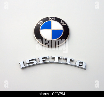 Vintage BMW Isetta bubble car logo badge. Stock Photo