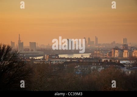 The London skyline from Greenwich Stock Photo
