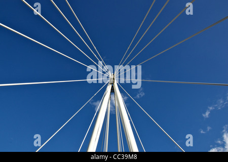 Detail of the Golden Jubilee Bridge over The Thames in London Stock Photo