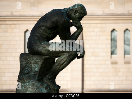 Famous statue Le Penseur (The Thinker) at Rodin Museum Garden, Paris, France Stock Photo