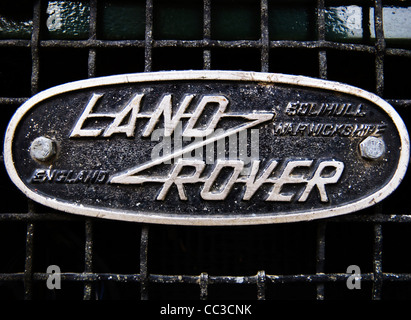 Landrover badge on the front grille of a Series 2a Stock Photo
