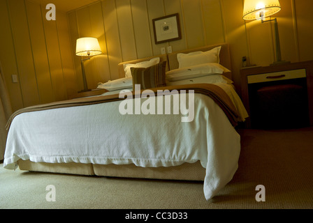 Taupo a bedroom suite of the Huka Lodge luxury accommodation Stock ...