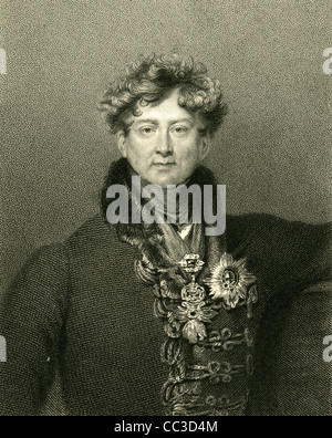 1830 engraving, King George IV. Stock Photo