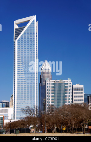 Charlotte, North Carolina, NC. View of Duke Energy Center and Bank of America tower. Stock Photo