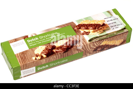 Half dipped chocolate Dutch shortcake biscuits from Marks and Spencer Stock Photo