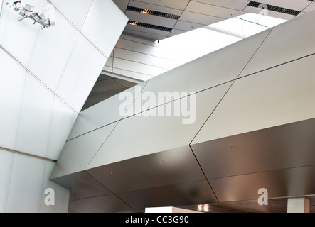 Metal details of an interior of modern office building Stock Photo