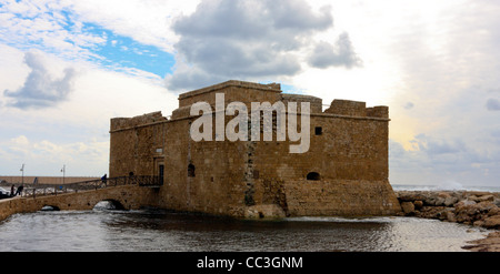 The old Fortress in the Port of Paphos, Cyprus Stock Photo