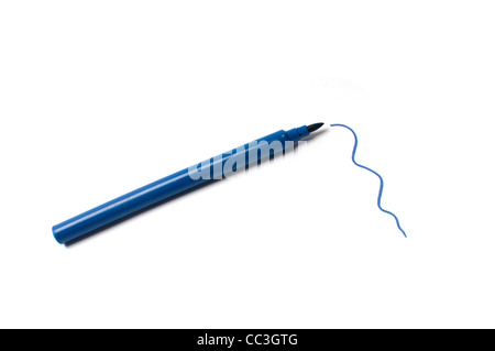 A blue felt tip pen Stock Photo
