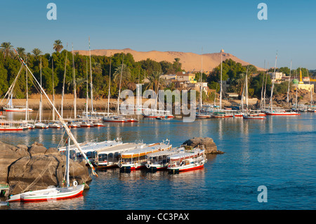 Egypt, Upper Egypt, Aswan, River Nile Stock Photo