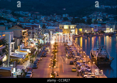 Greece, Northeastern Aegean Islands, Samos, Vathy (Samos Town),  View along Themistokleous Sofuli Street Stock Photo