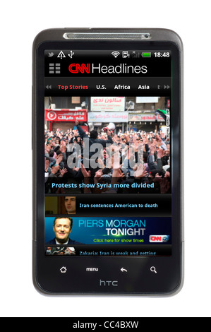 CNN News app on an HTC smartphone Stock Photo