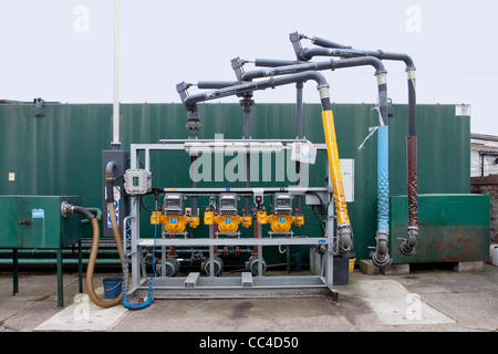 Fuel Metering System at oil storage depot. Alpeco Meter Stock Photo