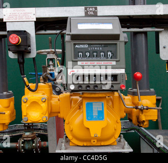 Fuel Metering System at oil storage depot. Alpeco Meter Stock Photo