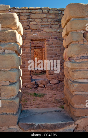 Sequence of doorways at Far View House at Far View Sites Complex, Mesa Verde National Park, Colorado, USA Stock Photo