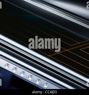 shining metal texture in perspective for background with rivets Stock Photo