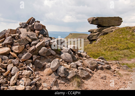 Noe Stool on the southern edges of Kinder Scout in the Peak District National Park Stock Photo