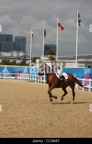 Lavinia Bonessio of Italy in the show jumping at the womens modern pentathlon at Greenwich park. Stock Photo