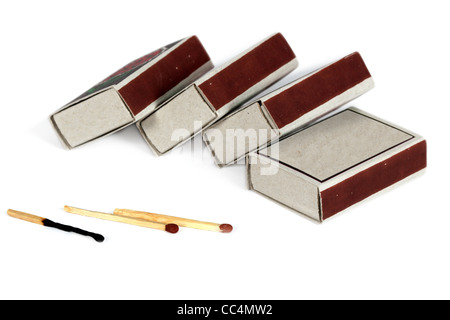 Boxes of matches, isolated on a white background Stock Photo