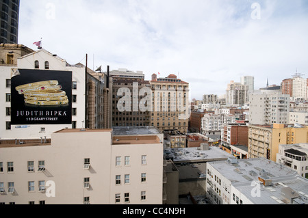 Looking down onto buildings in San Francisco Stock Photo