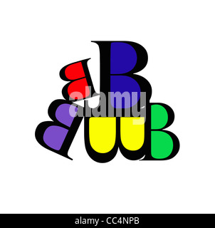 design of serif letter B's filled in with different colors Stock Photo