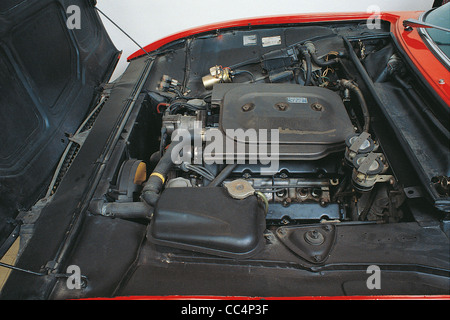 Cars Italy XX - Auto Fiat Dino 2400 Coupe. Year 1970. Color Red Fiat. Detail Of The Engine Compartment Stock Photo