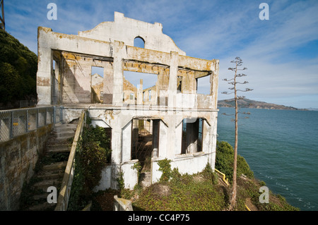 Derelict building on Alcatraz Island Stock Photo