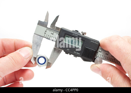 Measuring Equipment Digital Vernier Gauge measuring Nut Stock Photo