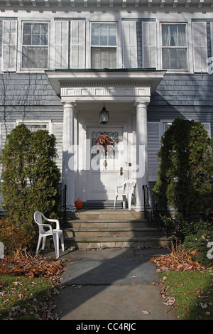 Front door of a home in Schenectady's Stockade Historic District. Stock Photo