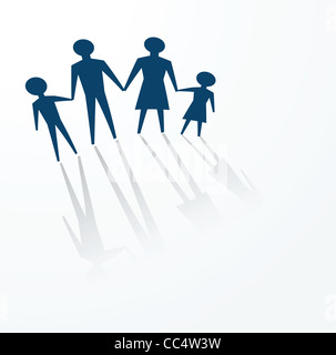 to illustrate a family concept, father, mother and children. Stock Photo