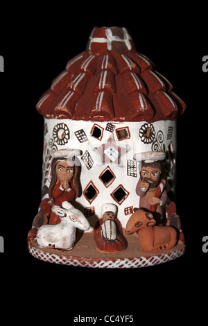 Traditional Pottery Nativity Scene Stock Photo