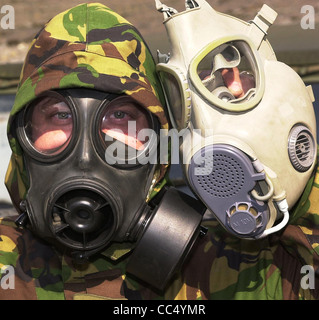 Respirators - Gas Masks - military surplus equipment. Stock Photo