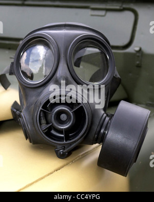 Respirators - Gas Masks - military surplus equipment. This is a British Army S10 mask Stock Photo