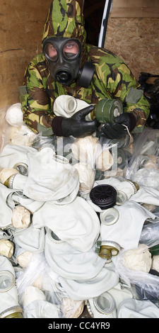 Respirators - Gas Masks - military surplus equipment. Stock Photo