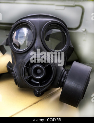 Respirators - Gas Masks - military surplus equipment. This is a British Army S10 mask Stock Photo