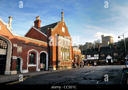 Windsor and Eton riverside railway station with Windsor castle in background Stock Photo