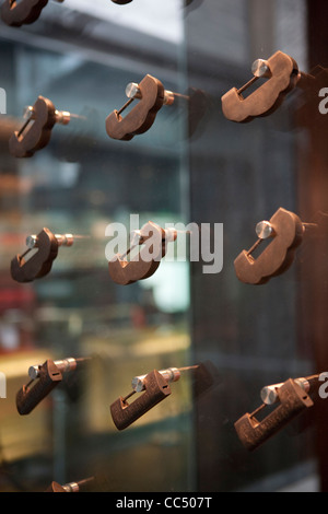 Varied locks on the glass door, Xiu Bar, Yintai Center, Beijing, China Stock Photo